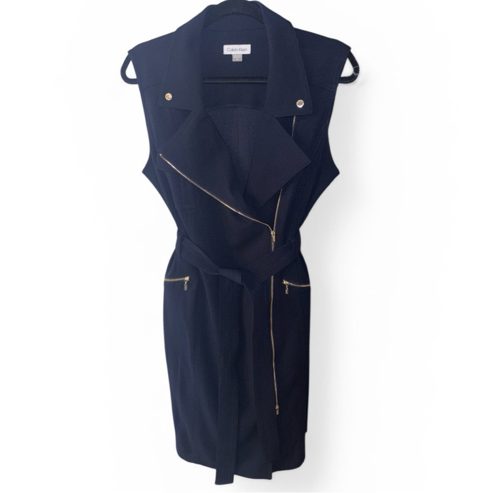 Calvin Klein Black Dress with Branded Ribbon Detail - Picture 10 of 16